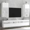 TV staliukas TV spintelės su LED lemputėmis, 2vnt., baltos, 40,5x30x90cm