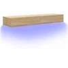 TV staliukas TV spintelės su LED lemputėmis, 2vnt., ąžuolo, 60x35x15,5cm