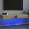 TV staliukas TV spintelės su LED lemputėmis, 2vnt., ąžuolo, 60x35x15,5cm