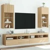 TV staliukas TV spintelės su LED lemputėmis, 2vnt., ąžuolo, 40,5x30x90cm