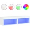 TV staliukas TV spintelės su LED lemputėmis, 2vnt., baltos, 60x30x30cm