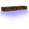TV staliukas TV spintelės su LED lemputėmis, 2vnt., dūminės, 60x35x15,5cm