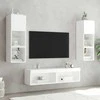 TV staliukas TV spintelės su LED lemputėmis, 2vnt., baltos, 60x30x30cm