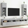 TV staliukas TV spintelės su LED lemputėmis, 2vnt., betono, 30,5x30x90cm