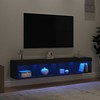 TV staliukas TV spintelės su LED lemputėmis, 2vnt., juodos, 80x30x30cm