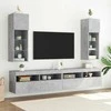 TV staliukas TV spintelės su LED lemputėmis, 2vnt., betono, 30,5x30x90cm