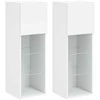 TV staliukas TV spintelės su LED lemputėmis, 2vnt., baltos, 30,5x30x90cm