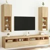 TV staliukas TV spintelės su LED lemputėmis, 2vnt., ąžuolo, 30,5x30x102cm