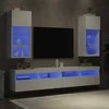 TV staliukas TV spintelės su LED lemputėmis, 2vnt., baltos, 40,5x30x90cm