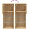 TV staliukas TV spintelės su LED lemputėmis, 2vnt., ąžuolo, 40,5x30x90cm