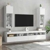 TV staliukas TV spintelės su LED lemputėmis, 2vnt., baltos, 30,5x30x90cm