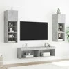 TV staliukas TV spintelės su LED lemputėmis, 2vnt., betono, 60x30x30cm