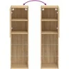TV staliukas TV spintelės su LED lemputėmis, 2vnt., ąžuolo, 30,5x30x102cm