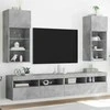 TV staliukas TV spintelės su LED lemputėmis, 2vnt., betono, 40,5x30x90cm