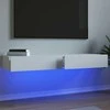 TV staliukas TV spintelės su LED lemputėmis, 2vnt., baltos, 60x35x15,5cm