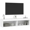 TV staliukas TV spintelės su LED lemputėmis, 2vnt., baltos, 60x30x30cm
