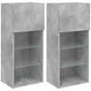 TV staliukas TV spintelės su LED lemputėmis, 2vnt., betono, 40,5x30x90cm
