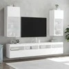 TV staliukas TV spintelės su LED lemputėmis, 2vnt., baltos, 40,5x30x90cm