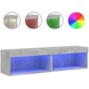 TV staliukas TV spintelės su LED lemputėmis, 2vnt., betono, 60x30x30cm
