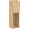 TV staliukas TV spintelės su LED lemputėmis, 2vnt., ąžuolo, 30,5x30x102cm