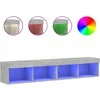 TV staliukas TV spintelės su LED lemputėmis, 2vnt., betono, 80x30x30cm