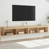 TV staliukas TV spintelės su LED lemputėmis, 2vnt., ąžuolo, 100x30x30cm