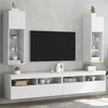 TV staliukas TV spintelės su LED lemputėmis, 2vnt., baltos, 30,5x30x90cm