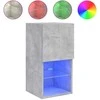 TV staliukas TV spintelės su LED lemputėmis, 2vnt., betono, 30,5x30x60cm