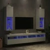 TV staliukas TV spintelės su LED lemputėmis, 2vnt., baltos, 30,5x30x102cm