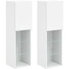 TV staliukas TV spintelės su LED lemputėmis, 2vnt., baltos, 30,5x30x102cm