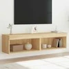 TV staliukas TV spintelės su LED lemputėmis, 2vnt., ąžuolo, 60x30x30cm