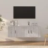TV staliukas TV spintelių komplektas, 2 dalių, pilkas ąžuolo, mediena
