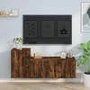 TV staliukas TV spintelių komplektas, 2 dalių, dūminio ąžuolo, mediena