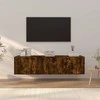 TV staliukas TV spintelių komplektas, 3 dalių, dūminio ąžuolo, mediena