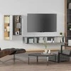 TV staliukas TV spintelių komplektas, 4 dalių, pilkas ąžuolo, mediena