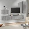 TV staliukas TV spintelių komplektas, 4 dalių, pilkas ąžuolo, mediena