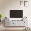 TV staliukas TV spintelių komplektas, 4 dalių, pilkas ąžuolo, mediena