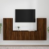 TV staliukas TV spintelių komplektas, 4 dalių, rudas ąžuolo, mediena