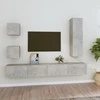 TV staliukas TV spintelių komplektas, 5 dalių, betono pilkas, mediena