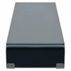 TV stovas/monitoriaus pakyla, juodas stiklas, 120x30x13 cm