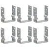 Tvoros stulpai, 6vnt., sidabrinės spalvos, 12x6x15cm, plienas