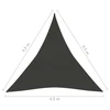 Uždanga nuo saulės, antracito, 4,5x4,5x4,5m, HDPE, 160g/m²