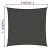 Uždanga nuo saulės, antracito spalvos, 7x7m, HDPE, 160g/m²