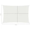 Uždanga nuo saulės, baltos spalvos, 2x5m, HDPE, 160g/m²