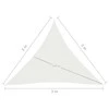 Uždanga nuo saulės, baltos spalvos, 3x3x3m, HDPE, 160g/m²