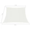 Uždanga nuo saulės, baltos spalvos, 4/5x3m, HDPE, 160g/m²