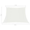 Uždanga nuo saulės, baltos spalvos, 4/5x4m, HDPE, 160g/m²