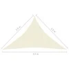 Uždanga nuo saulės, kreminė, 2,5x2,5x3,5m, HDPE, 160g/m²