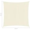 Uždanga nuo saulės, kreminės spalvos, 2,5x2,5m, HDPE, 160g/m²