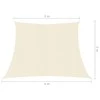 Uždanga nuo saulės, kreminės spalvos, 3/4x2m, HDPE, 160g/m²